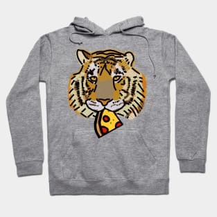 Tiger Portrait with Pepperoni Pizza Slice Hoodie